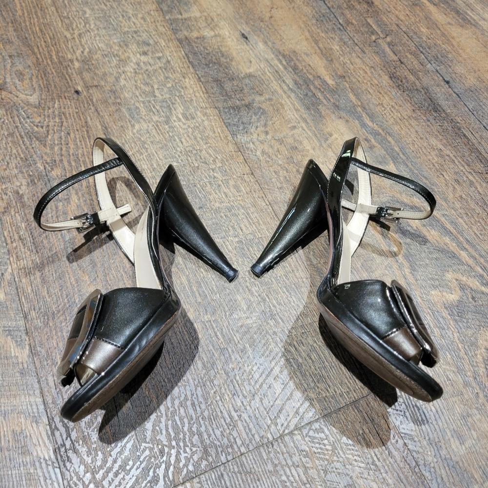Prada Black and Brown Strappy Heels - Picture 9 of 16